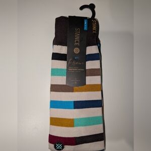 Stance Men’s Multicolor Striped Dress Socks - Cream Base